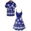 Vacation Couple Outfit Coconut Tree Sea Pattern Spaghetti Strap V Neck A Line Mini Tank Dress and Button Up Shirt Beach Matching Outfit - Vert S | US 4