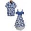 Vacation Couple Outfit Floral Leaf Pattern Ruffle Cinched Off the Shoulder Ruched Bust High Low Dress and Button Up Shirt Beach Matching Outfit - Vert clair S | US 4