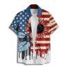 Independence Day Couple Outfit Sunflower Leaf American Flag Pattern Spaghetti Strap V Neck A Line Mini Tank Dress and Button Up Shirt Patriotic Matching Outfit - multicolor A S | US 4