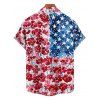 Independence Day Couple Outfit Floral Star Pattern American Flag Elements Spaghetti Strap Tank Dress and Button Up Shirt Patriotic Matching Outfit - multicolor A S | US 4