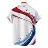 Chemise patriotique à manches courtes et boutons pour homme, motif aigle et drapeau américain, pour le jour de l'indépendance - multicolor 5XL