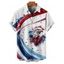 Chemise patriotique à manches courtes et boutons pour homme, motif aigle et drapeau américain, pour le jour de l'indépendance - multicolor 5XL