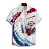 Chemise patriotique à manches courtes et boutons pour homme, motif aigle et drapeau américain, pour le jour de l'indépendance - multicolor 5XL