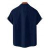 Chemise de vacances à imprimé pieuvre pour homme, décontractée, boutonnée, à manches courtes et à revers - Bleu de Minuit 5XL