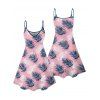 Vacation Couple Outfit Leaf Plant Pattern Spaghetti Strap V Neck A Line Mini Tank Dress and Button Up Shirt Beach Matching Outfit - Rose clair S | US 4