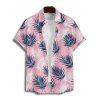 Vacation Couple Outfit Leaf Plant Pattern Spaghetti Strap V Neck A Line Mini Tank Dress and Button Up Shirt Beach Matching Outfit - Rose clair S | US 4