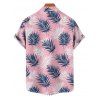 Vacation Couple Outfit Leaf Plant Pattern Spaghetti Strap V Neck A Line Mini Tank Dress and Button Up Shirt Beach Matching Outfit - Rose clair S | US 4