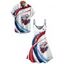 Independence Day Couple Outfit Eagle American Flag Elements Pattern Spaghetti Strap Tank Dress and Button Up Shirt Patriotic Matching Outfit - multicolor S | US 4