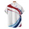 Independence Day Couple Outfit Eagle American Flag Elements Pattern Spaghetti Strap Tank Dress and Button Up Shirt Patriotic Matching Outfit - multicolor S | US 4