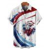 Independence Day Couple Outfit Eagle American Flag Elements Pattern Spaghetti Strap Tank Dress and Button Up Shirt Patriotic Matching Outfit - multicolor S | US 4