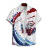 Independence Day Couple Outfit Eagle American Flag Elements Pattern Spaghetti Strap Tank Dress and Button Up Shirt Patriotic Matching Outfit - multicolor S | US 4