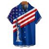 Independence Day Couple Outfit Statue of Liberty Star Striped Pattern Spaghetti Strap Tank Dress and Button Up Shirt Patriotic Matching Outfit - Bleu S | US 4