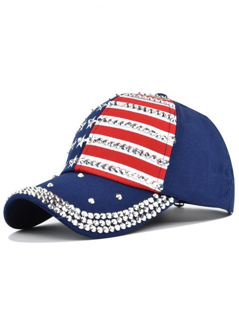 Casquette de fête de l'indépendance, chapeau, drapeau américain, étoile, rayé, strass, extérieur, vacances