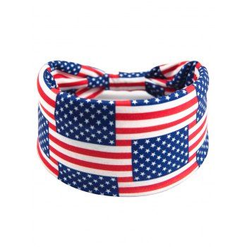 4 Pcs American Flag Star Striped Print Wide Elastics Independence Day Sporty Headband