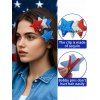 Lot de 5 barrettes à cheveux à paillettes, motif drapeau américain, fête de l'indépendance - multicolor A 