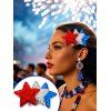 Lot de 5 barrettes à cheveux à paillettes, motif drapeau américain, fête de l'indépendance - multicolor A 