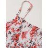 Robe d'été de vacances à bretelles spaghetti et imprimé feuilles de rose, taille haute, coupe trapèze, style cottagecore - multicolor XXL | US 14