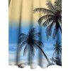 Robe de plage courte à col en cœur et ceinture froncée à motif cocotier ombré - Jaune XXXXXL | US 20