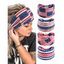Lot de 4 bandeaux élastiques larges à rayures et étoiles, motif drapeau américain, pour le sport, pour la fête de l'indépendance - multicolor A 