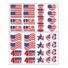 Lot de 10 autocollants temporaires à motif étoiles et rayures du drapeau américain pour le jour de l'indépendance - multicolor A 