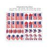 Lot de 10 autocollants temporaires à motif étoiles et rayures du drapeau américain pour le jour de l'indépendance - multicolor A 
