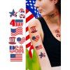 Lot de 10 autocollants temporaires à motif étoiles et rayures du drapeau américain pour le jour de l'indépendance - multicolor A 