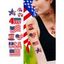 Lot de 10 autocollants temporaires à motif étoiles et rayures du drapeau américain pour le jour de l'indépendance - multicolor A 