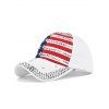 Casquette de fête de l'indépendance, chapeau, drapeau américain, étoile, rayé, strass, extérieur, vacances - Blanc 