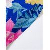 Robe de vacances à motif de feuilles colorées et fleuries avec poches et bretelles spaghetti - multicolor XXL | US 14