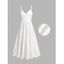 Robe de style romantique texturée de couleur unie, bretelles spaghetti réglables, nœud papillon dans le dos, robe longue de vacances trapèze - Blanc L | US 8-10