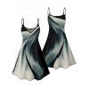 Robe de vacances à imprimé abstrait, bretelles spaghetti, col en V, coupe trapèze, mini-robe décontractée - Noir XXXXXL | US 20