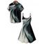 Vacation Couple Outfit Abstract Print Spaghetti Strap V Neck A Line Mini Tank Dress and Button Up Shirt Casual Matching Outfit - Noir S | US 4