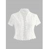 Cardigan en dentelle, kimono court au crochet avec cape transparente - Blanc L | US 8-10