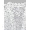Cardigan en dentelle, kimono court au crochet avec cape transparente - Blanc L | US 8-10