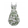 Robe d'été sans manches à bretelles spaghetti réglables et imprimé floral - Vert profond S | US 4