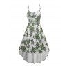 Robe d'été sans manches à bretelles spaghetti réglables et imprimé floral - Vert profond S | US 4