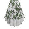 Robe d'été sans manches à bretelles spaghetti réglables et imprimé floral - Vert profond S | US 4