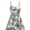 Robe d'été sans manches à bretelles spaghetti réglables et imprimé floral - Vert profond S | US 4