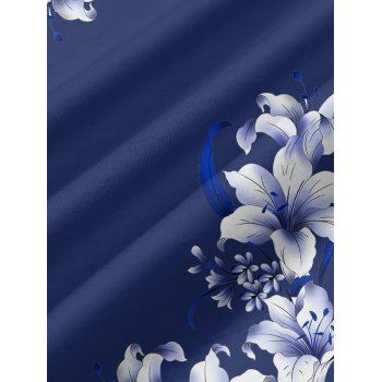 Lily Floral Leaf Pattern Pocket Vacation Dress Spaghetti Strap A Line Long Casual Tank Dress