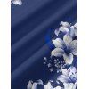 Robe de vacances décontractée à bretelles spaghetti et motif floral et feuilles de lys - Bleu profond XXL | US 14