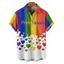 Chemise à manches courtes et boutons pour homme, motif cœur et lettres arc-en-ciel, idéale pour les vacances - Noir 5XL
