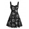 Robe gothique à col en cœur et mini robe trapèze pour Halloween - Noir XXXXXL | US 20