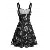 Robe gothique à col en cœur et mini robe trapèze pour Halloween - Noir XXXXXL | US 20