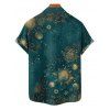 Chemise vintage à manches courtes et boutons pour homme, motif soleil, étoile et lune célestes - Vert profond S