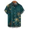 Galaxy Sun Star Print Women's Waist Knots Tie Bow Shoulder Strap Dress and Men's Button Down Shirt - Vert profond S | US 4