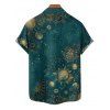 Galaxy Sun Star Print Women's Waist Knots Tie Bow Shoulder Strap Dress and Men's Button Down Shirt - Vert profond S | US 4