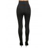 Gothic Women Outfit Celestial Sun Moon Star Skulls Pattern Butterfly Lace Surplice Tank Top and Buckle Grommet Waist Long Pants Holiday Set - Noir S | US 4