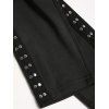 Gothic Women Outfit Celestial Sun Moon Star Skulls Pattern Butterfly Lace Surplice Tank Top and Buckle Grommet Waist Long Pants Holiday Set - Noir S | US 4