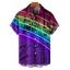 Chemise à manches courtes et boutons pour homme, motif cœur et lettres arc-en-ciel, idéale pour les vacances - Noir 5XL