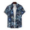 Chemise de vacances à manches courtes et boutons pour homme, motif tropical marin, pour la plage - Bleu de Minuit M